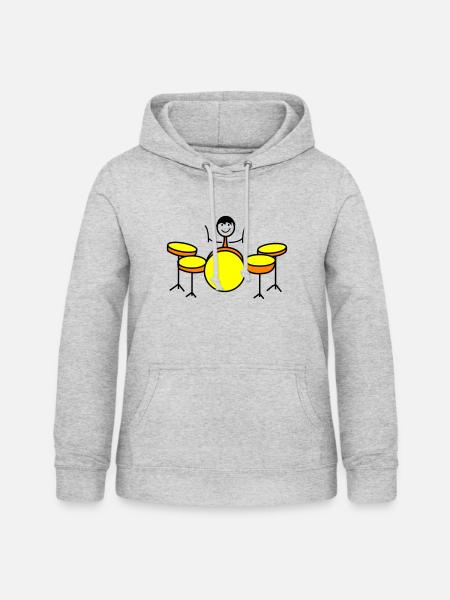 Trommel Drumset Drummer - Frauen Hoodie - Hellgrau meliert