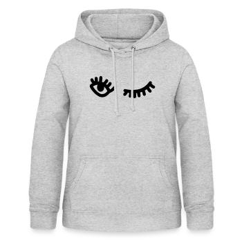 Zwinkern - Frauen Hoodie - Hellgrau meliert - Vorne - AI Model Female 172 light (172cm)
