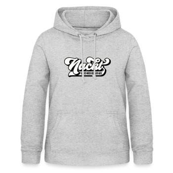 Farben änderbar | Nackt seh ich noch besser aus - Frauen Hoodie - Hellgrau meliert - Vorne - AI Model Female 172 light (172cm)