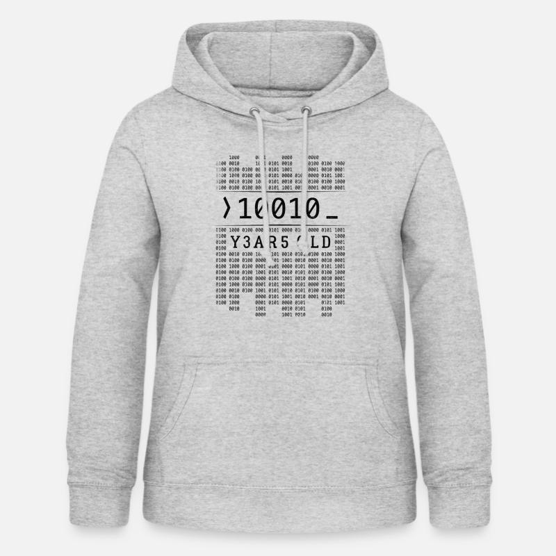 10010 YEARS OLD BINARY CODE 18TH BIRTHDAY GIFT - Women's Hoodie - light heather grey