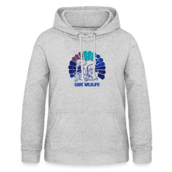 Save Wildlife Gifts Vintage Wild Animals Go Green - Women's Hoodie - light heather grey - Front - AI Model Female 172 light (172cm)