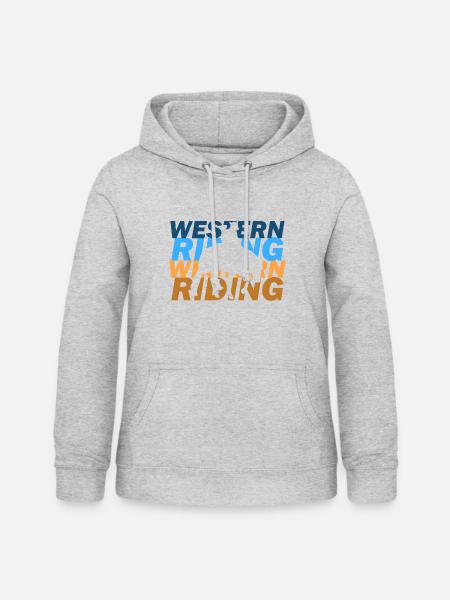 Westernreiten - Frauen Hoodie - Hellgrau meliert