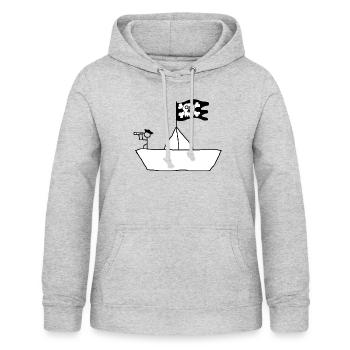 Stick figure pirate - Women's Hoodie - light heather grey - Front - AI Model Female 172 light (172cm)