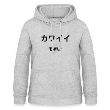 kawaii - Sweat à capuche Femme - gris clair chiné - Devant - AI Model Female 172 light (172cm)
