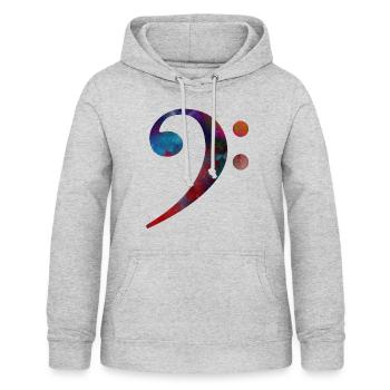 clé de fa #bassclef #musique - Sweat à capuche Femme - gris clair chiné - Devant - AI Model Female 172 light (172cm)
