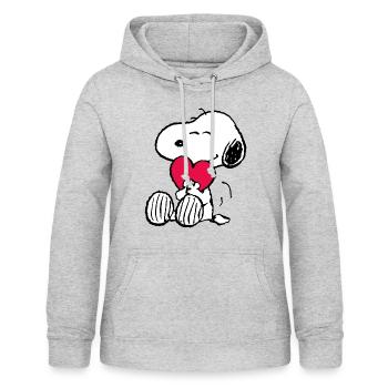 Peanuts Snoopy Love Heart Valentine's Day Gift - Women's Hoodie - light heather grey - Front - AI Model Female 172 light (172cm)