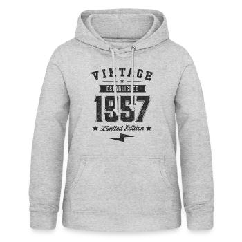 Vintage 1957 - Women's Hoodie - light heather grey - Front - AI Model Female 172 light (172cm)