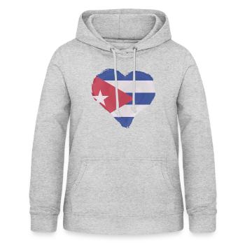 Drapeau de Cuba Caraïbes Vacances Cuba Voyage La Havane - Sweat à capuche Femme - gris clair chiné - Devant - AI Model Female 172 light (172cm)