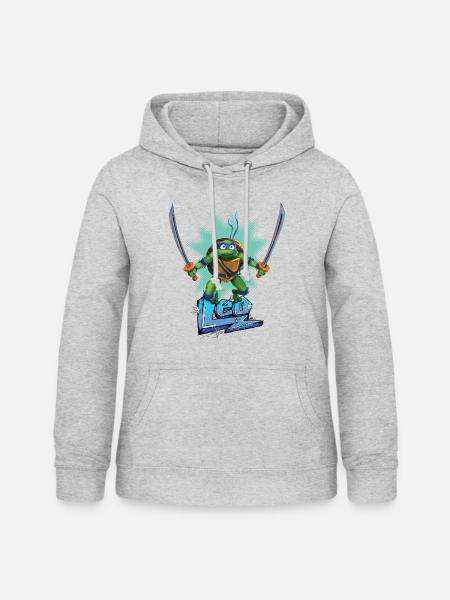 TMNT Mutant Mayhem Turtle Leo - Frauen Hoodie - Hellgrau meliert