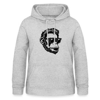 Affe Affen Affengesicht - Frauen Hoodie - Hellgrau meliert - Vorne - AI Model Female 172 light (172cm)