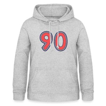 90. 90 JAHRE. 90-JÄHRIGES JUBILÄUM. 90-JÄHRIGES JUBILÄUM. - Frauen Hoodie - Hellgrau meliert - Vorne - AI Model Female 172 light (172cm)