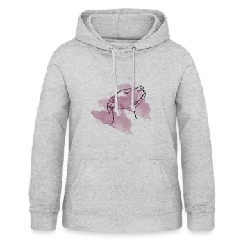 Wasserfarbener Hund - Frauen Hoodie - Hellgrau meliert - Vorne - AI Model Female 172 light (172cm)
