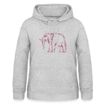 Elefant - Frauen Hoodie - Hellgrau meliert - Vorne - AI Model Female 172 light (172cm)