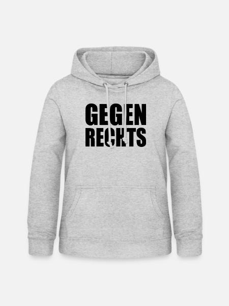 Gegen rechts - Frauen Hoodie - Hellgrau meliert