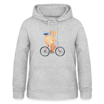 Fahrrad Bär Zweirad Drahtesel Geschenk - Frauen Hoodie - Hellgrau meliert - Vorne - AI Model Female 172 light (172cm)