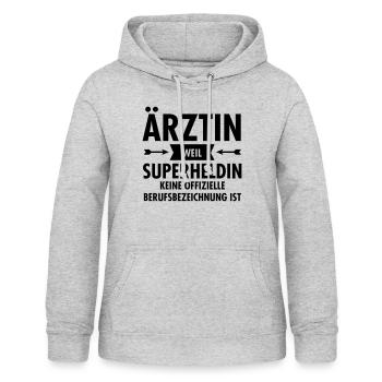 Ärztin - Superheldin - Frauen Hoodie - Hellgrau meliert - Vorne - AI Model Female 172 light (172cm)