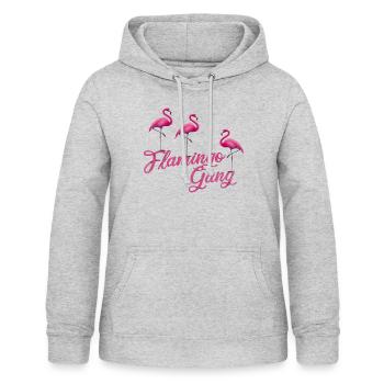 Flamingo Gang - Sweat à capuche Femme - gris clair chiné - Devant - AI Model Female 172 light (172cm)