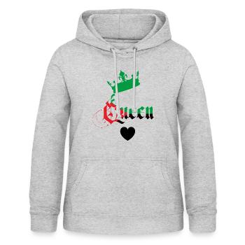 Queen Martinique Couronne - Sweat à capuche Femme - gris clair chiné - Devant - AI Model Female 172 light (172cm)