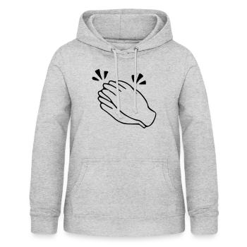 Emoji Applaus Skizze schwarz - Frauen Hoodie - Hellgrau meliert - Vorne - AI Model Female 172 light (172cm)