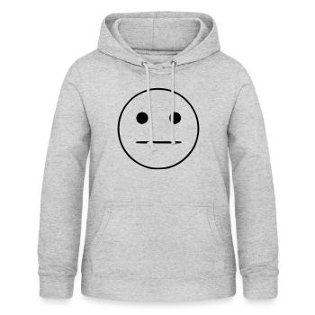 Emoji Skizze neutral schwarz - Frauen Hoodie - Hellgrau meliert - Vorne - AI Model Female 172 light (172cm)