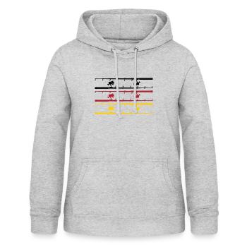 angelrute mit deutschlandflagge - Frauen Hoodie - Hellgrau meliert - Vorne - AI Model Female 172 light (172cm)