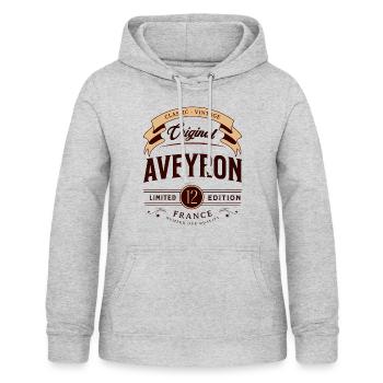 Vintage Aveyron Département France - Sweat à capuche Femme - gris clair chiné - Devant - AI Model Female 172 light (172cm)