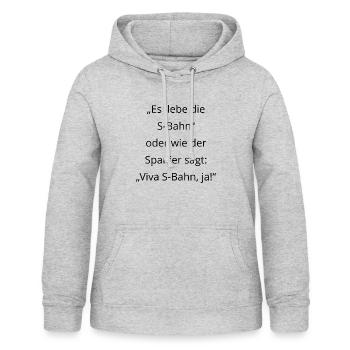 Es lebe die S-Bahn - Frauen Hoodie - Hellgrau meliert - Vorne - AI Model Female 172 light (172cm)