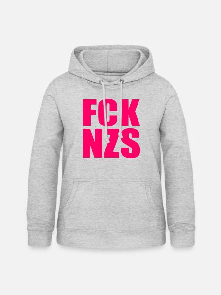 FCK NZS - Frauen Hoodie - Hellgrau meliert