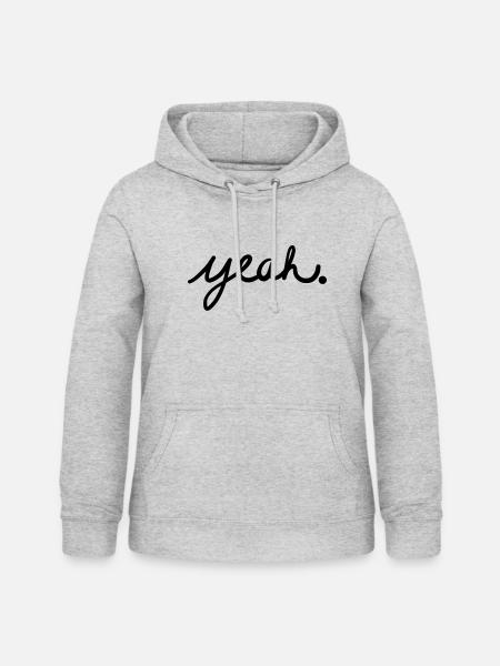 yeah - Frauen Hoodie - Hellgrau meliert