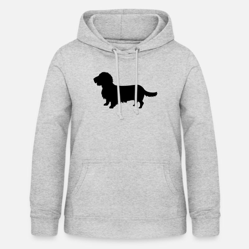 Rough-haired dachshund - Women's Hoodie - light heather grey