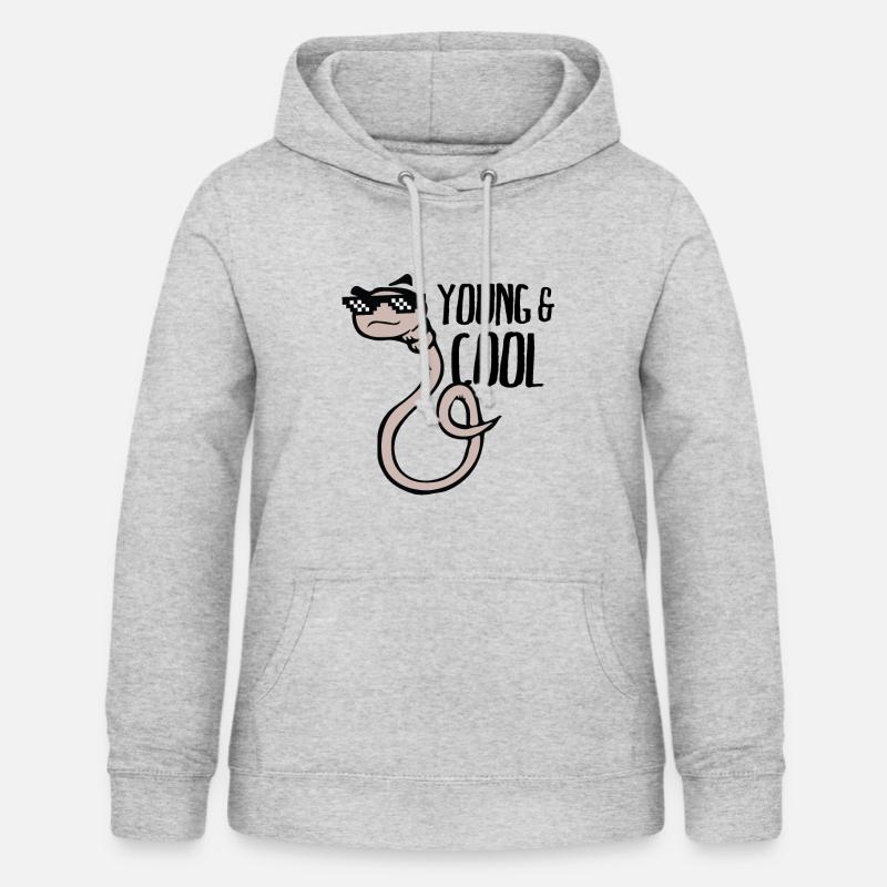 Ung og cool - Dame hoodie - lysegrå meleret