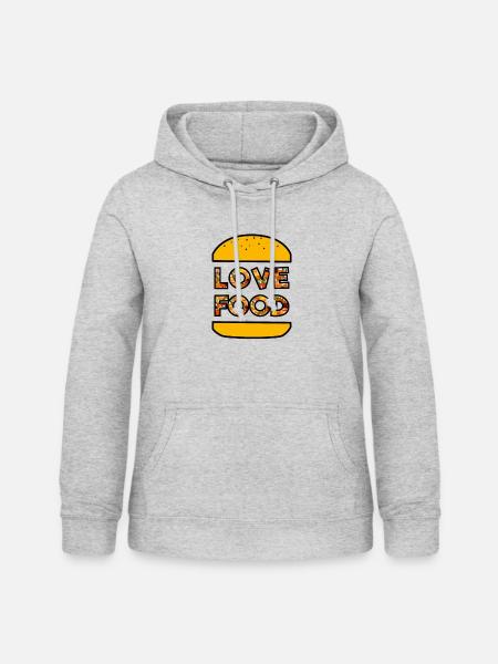 Burger liebe - Frauen Hoodie - Hellgrau meliert