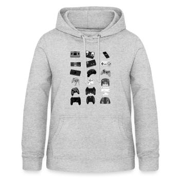 Evolution de la console de jeux - Sweat à capuche Femme - gris clair chiné - Devant - AI Model Female 172 light (172cm)