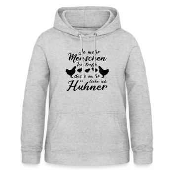 Hühnerstall Hühner Huhn Bäuerin Bauernhof Geschenk - Frauen Hoodie - Hellgrau meliert - Vorne - AI Model Female 172 light (172cm)