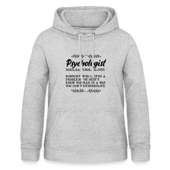 Psychologe - Lexikon - Frauen Hoodie - Hellgrau meliert - Vorne - AI Model Female 172 light (172cm)
