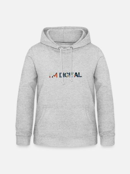 I m digital - Frauen Hoodie - Hellgrau meliert