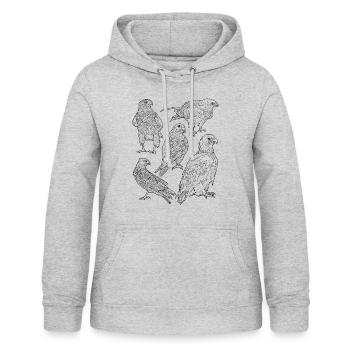 Raubvögel, Greifvögel - Frauen Hoodie - Hellgrau meliert - Vorne - AI Model Female 172 light (172cm)