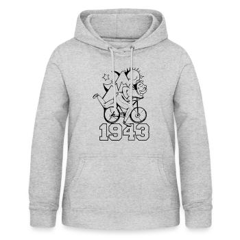 GOA Hofmann Zauberwald Radtour 1943 - Frauen Hoodie - Hellgrau meliert - Vorne - AI Model Female 172 light (172cm)