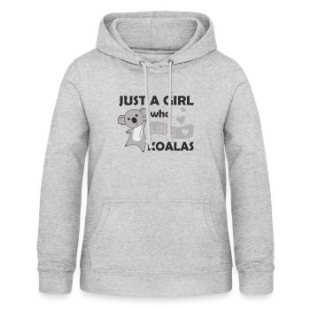 Just a Girl who loves Koalas süßer Koalabär Herz - Frauen Hoodie - Hellgrau meliert - Vorne - AI Model Female 172 light (172cm)