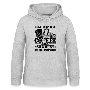 Café & Sciure d’arborescence Arborescence Cadeau - Sweat à capuche Femme - gris clair chiné - Devant - AI Model Female 172 light (172cm)