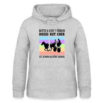 Kutscher Kutsche Pferdekutscher Kutschieren - Frauen Hoodie - Hellgrau meliert - Vorne - AI Model Female 172 light (172cm)