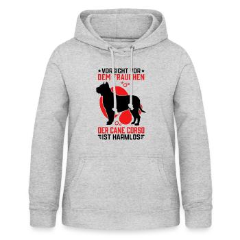 Cane Corso Frauchen Cane Corso Italiano - Frauen Hoodie - Hellgrau meliert - Vorne - AI Model Female 172 light (172cm)