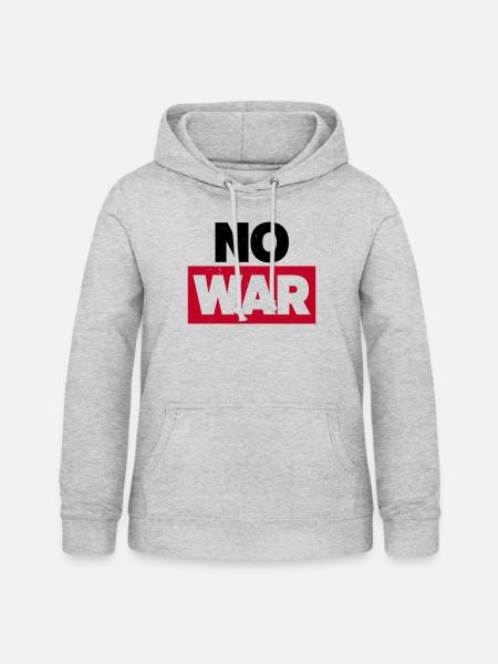 NO WAR - Statement gegen Krieg - Frauen Hoodie - Hellgrau meliert