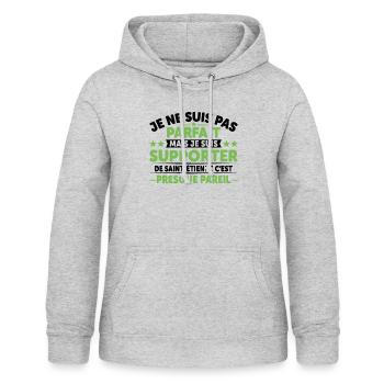 Supporter De Saint Étienne - Sweat à capuche Femme - gris clair chiné - Devant - AI Model Female 172 light (172cm)