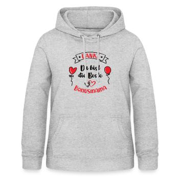 Bonusmama Bonus Mama Stiefmutter Stiefkind Mutter - Frauen Hoodie - Hellgrau meliert - Vorne - AI Model Female 172 light (172cm)