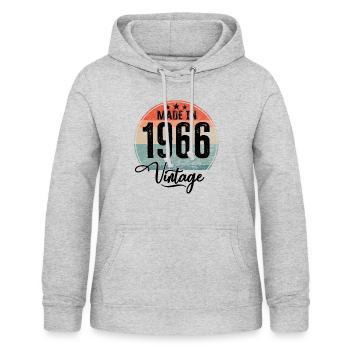 Vintage Made in 1966 Geburtsjahr 1966 Geburtstag - Frauen Hoodie - Hellgrau meliert - Vorne - AI Model Female 172 light (172cm)