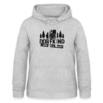 Dorfkind Spruch Heimatliebe Dorf Geschenkidee - Frauen Hoodie - Hellgrau meliert - Vorne - AI Model Female 172 light (172cm)