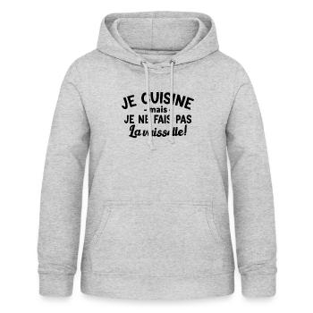 Je Cuisine, Pas La Vaisselle - Sweat à capuche Femme - gris clair chiné - Devant - AI Model Female 172 light (172cm)