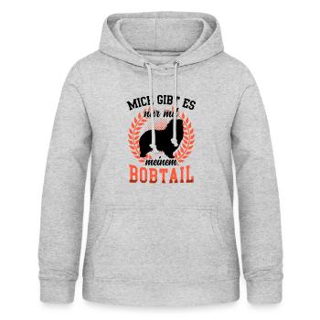 Nur mit Bobtail Altenglischer Schäferhund - Frauen Hoodie - Hellgrau meliert - Vorne - AI Model Female 172 light (172cm)