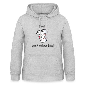 Einmal Alles wird gut zum Mitnehmen bitte - Frauen Hoodie - Hellgrau meliert - Vorne - AI Model Female 172 light (172cm)